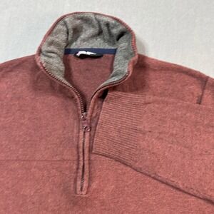 The North Face Jacket Mens Small Burgundy 1/2 Zip Fleece Pullover Sweater Logo